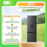 Tủ lạnh LG Inverter 332 lít LBD33BLM  -  [Trả Góp] - Ngăn lấy nước ngoài tiện lợi, không cần mở cửa nhiều lần tránh thất thoát hơi lạnh - GIAO TOÀN QUỐC