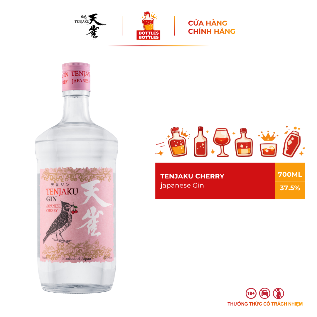 [HÀNG MỚI VỀ] Rượu Gin Nhật Bản Tenjaku Japanese Chery Gin - 700ML - 37,5%