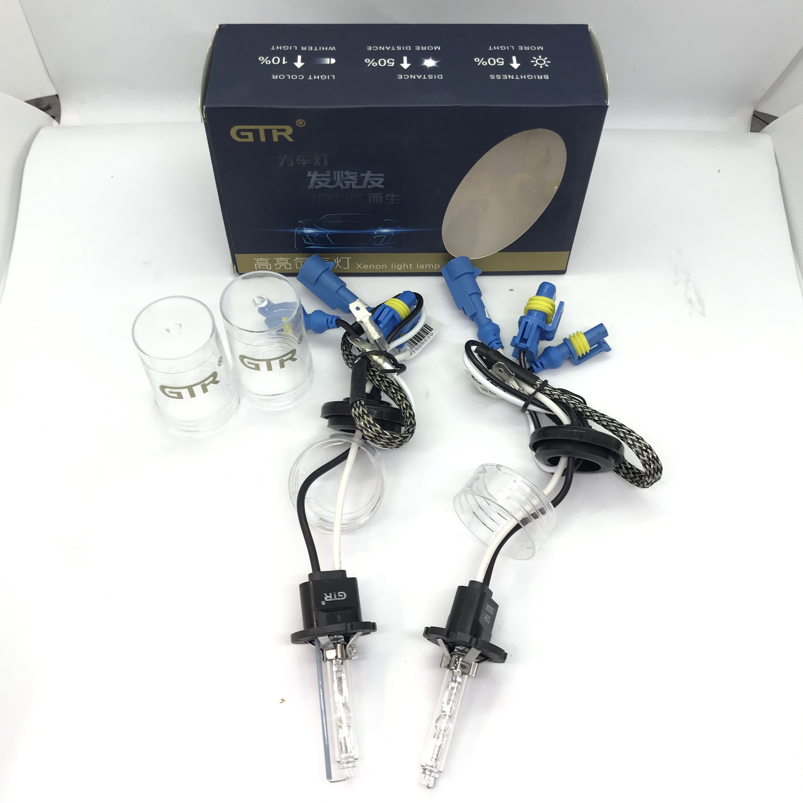 Đèn xenon GTR tăng sáng bảo hành 2 năm, chân H11, 9012, H7, 9005, 9006 nhiệt màu 4300k hoặc 5500k