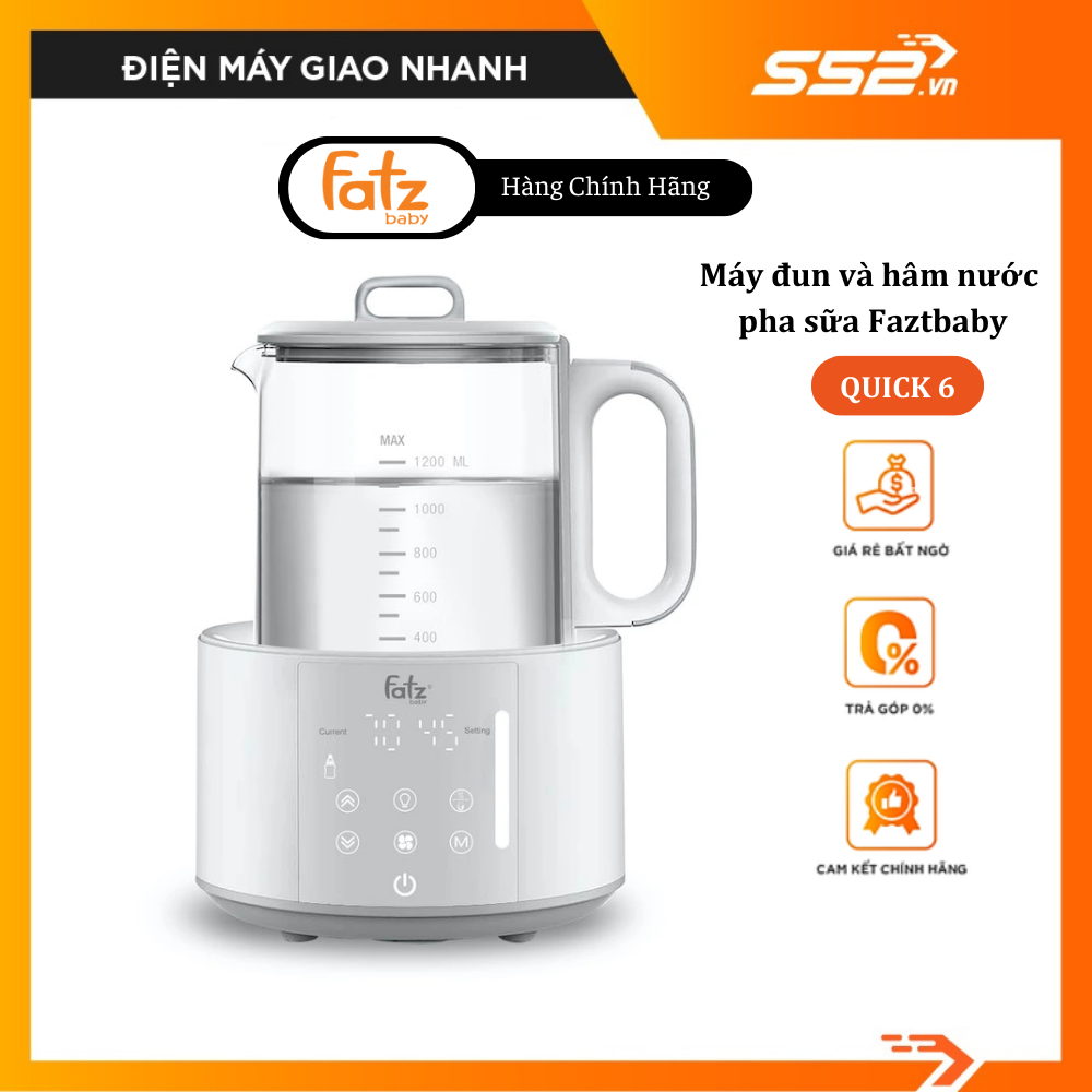 Máy đun và hâm nước pha sữa điện tử faztbaby - quick 6 - fb3582tk- hàng chính hàng- bảo hành 12 tháng.