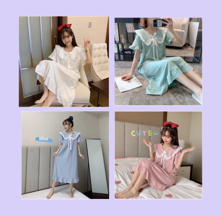 Váy ngủ tiểu thư, đầm ngủ tiểu thư Quảng Châu Freesize 57kg
