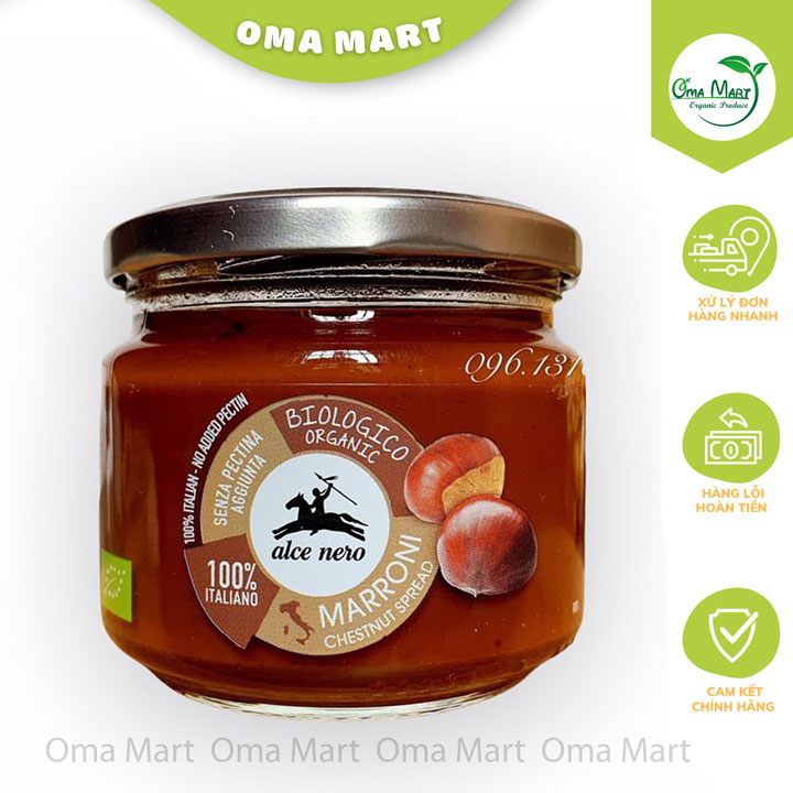 Bơ hạt dẻ hữu cơ alce nero - 270g