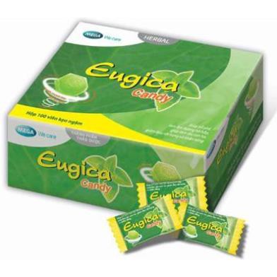 Kẹo ngậm eugica 100 viên - làm dịu cơn ho, giảm đau rát họng và khản tiếng eugica candy