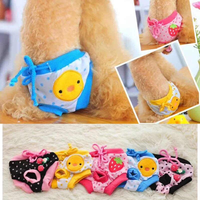 ZZOOI Dog Diaper Pants Pet Breathable Physiological Pants Washable Female Dog Menstrual Shorts Sweat-absorbent Sanitary Shorts