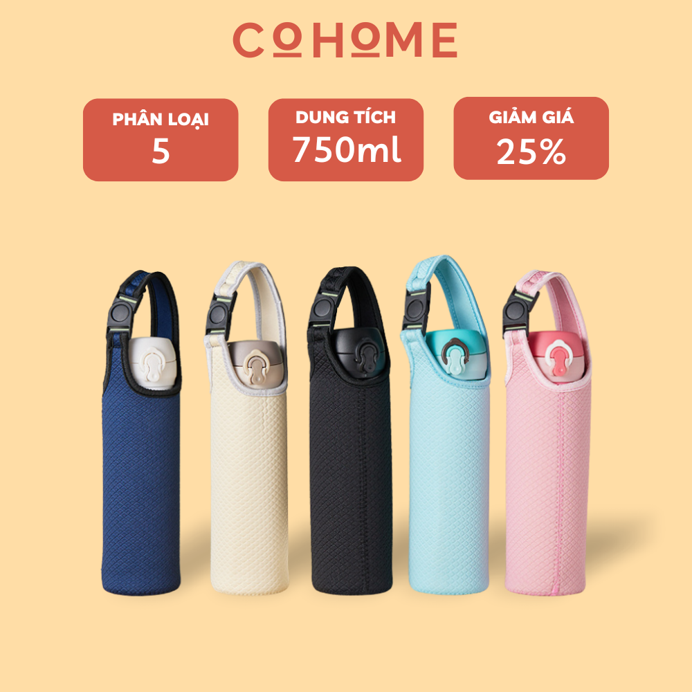 Túi đựng bình giữ nhiệt 500ml chống va đập, vải dày cách nhiệt, quai cầm chắc chắn
