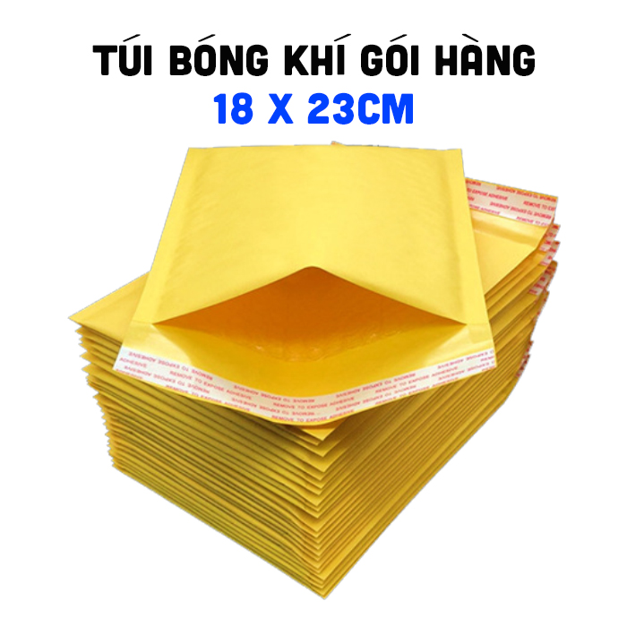 Combo 10 túi phong bì giấy kraft đóng gói hàng có bóng khí chống sốc an toàn kích thước 18x23cm