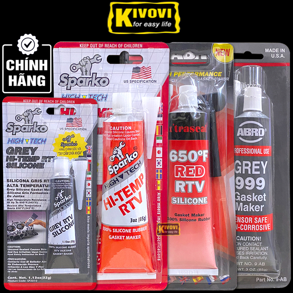 Keo Tạo Ron Chịu Nhiệt Sparko Đỏ 85g LOẠI LỚN- Keo Dán Ron/ Keo Dán Gioăng - Keo Tạo Gioăng Máy Động Cơ Cho Ô Tô Xe Máy  Chịu Nhiệt Cao/ keo dán gioăng cao su- Kivo