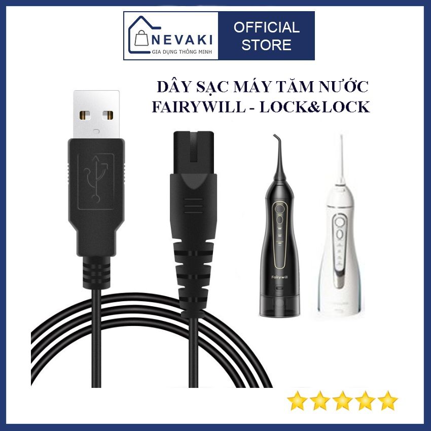[HCM] Dây sạc máy tăm nước Fairywill FW5020E, Lock&lock ENR156BLU, Rapido RWF-150