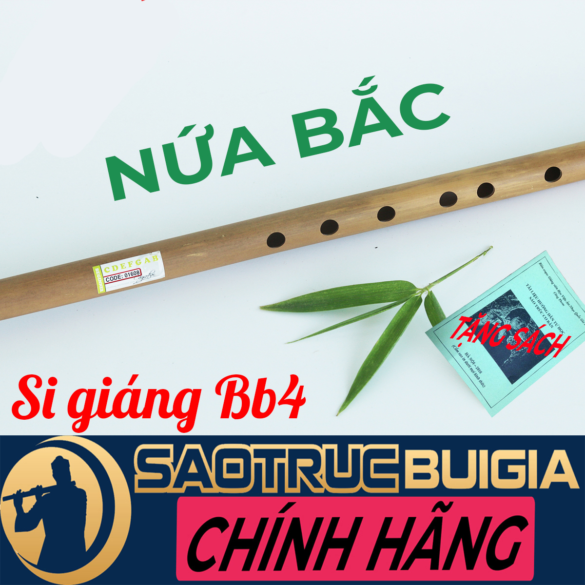 Sáo trúc Si giáng (Bb4) Nứa Bắc Beginner - Sáo trúc Bùi Gia - Cho người mới tập chơi - Kèm sách học cơ bản