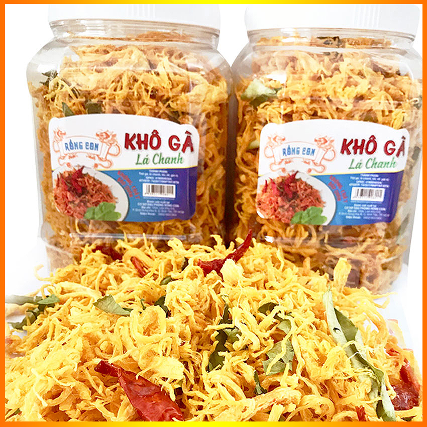 1Kg Khô Gà Sấy Lá Chanh LOẠI NGON (Hủ 500g) RỒNG CON - Đồ ăn vặt