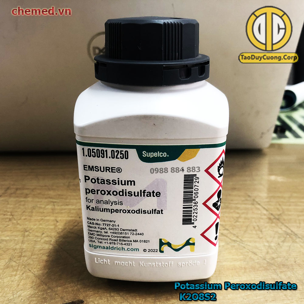 K2O8S2 - Potassium peroxodisulfate for analysis EMSURE® dùng trong thí nghiệm