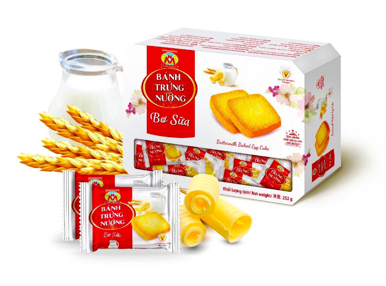 252g 1 HỘP Bánh trứng nướng BƠ SỮA tươi, GIÒN RỤM béo SỮA TƯƠI thơm BƠ nướng, QUÀ TẶNG SANG TRỌNG cho bạn bè, đối tác