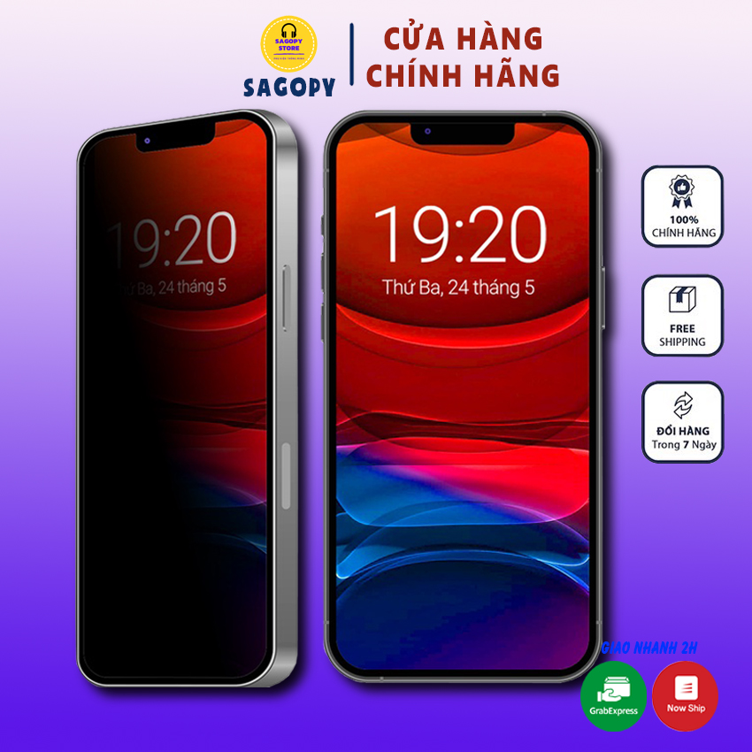 Kính cường lực iphone S P chống nhìn trộm Full màn 6 7 8plus X XsMax 11 ProMax 12 12 ProMax 13 13 ProMax 14 Plus Pronax