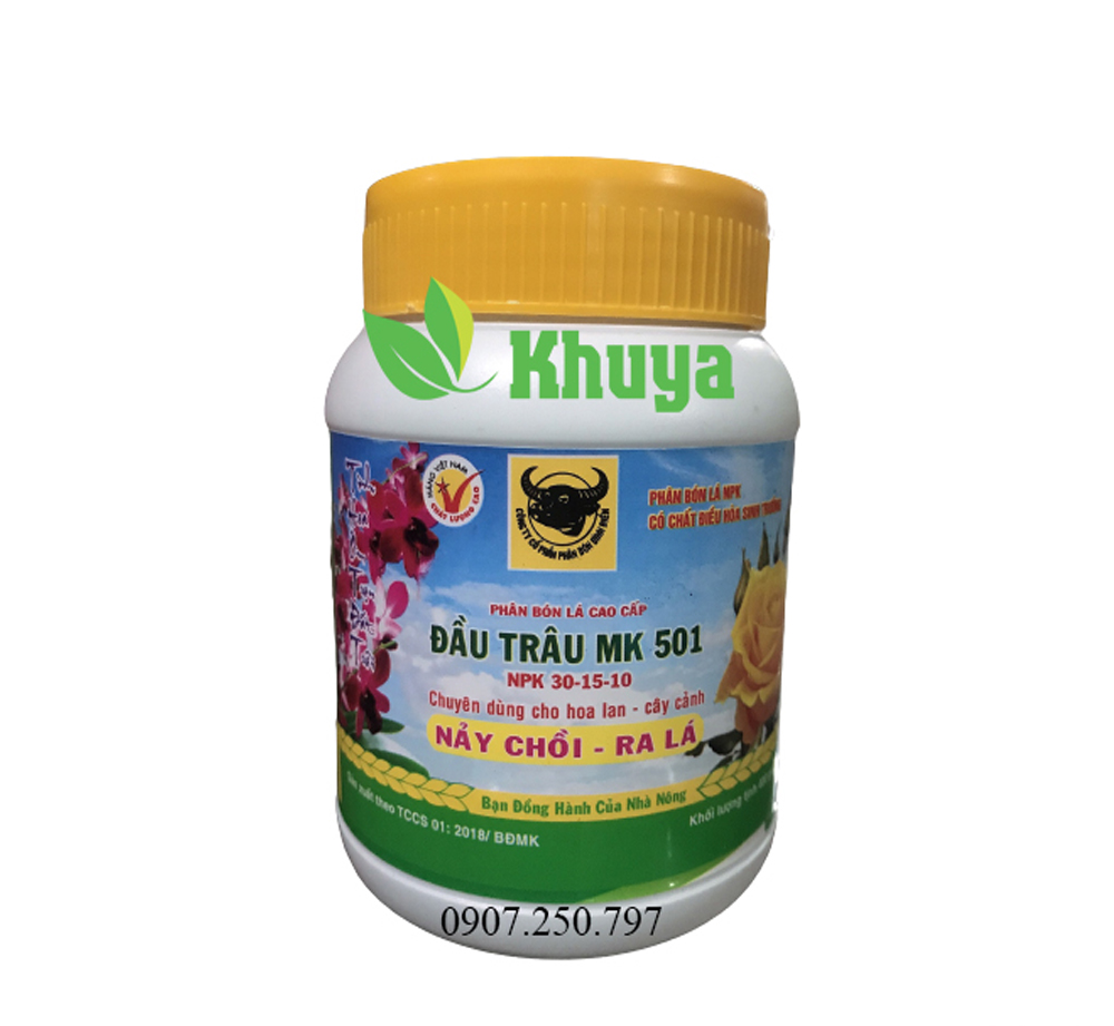 Phân bón lá đầu trâu mk 501 hủ 400gr nảy chồi ra lá