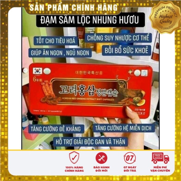 Đạm hồng sâm nhung Hàn Quốc_cam kết chất lượng