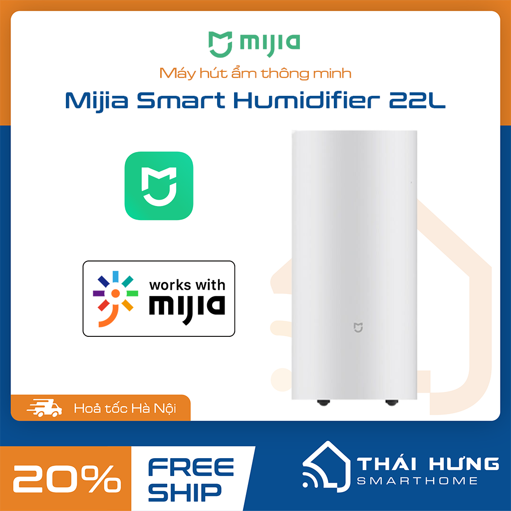 Máy hút ẩm mijia 22l - kết nối app mihome - độ ồn thấp - hút ẩm liên tục trong 8 giờ