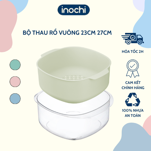 Bộ thau rổ vuông yoko 23cm; 27cm