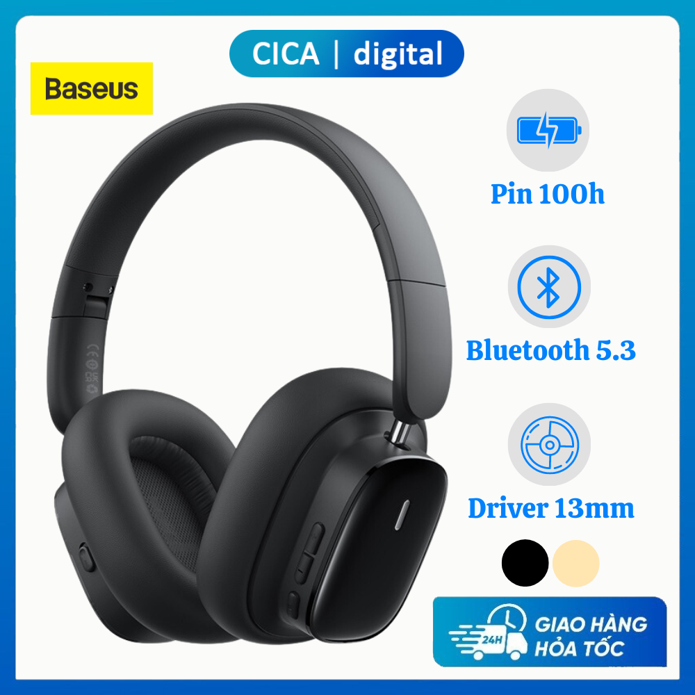 Tai nghe Bluetooth chụp tai Baseus Bowie H1i, Kiểu dáng năng động, chống ồn thông minh, Bluetooth 5.3, Bảo hành 12 tháng