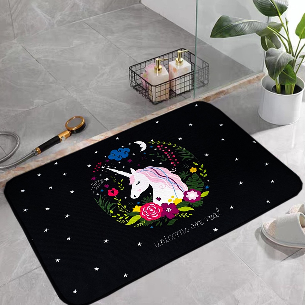Thảm lau chân, thảm chùi chân nhà tắm hút nước, chống trơn trượt kích thước 60x40cm dễ giặt sạch đa họa tiết và tiện lợi
