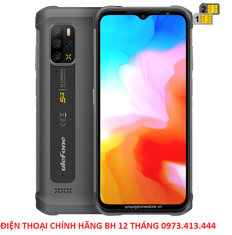 điện thoại Ulefone Armor 12 Dual 5G - Ram 8GB - Rom 128GB Trang Bị Lớp Phủ Kháng Khuẩn Và Loa HiFi Kép.