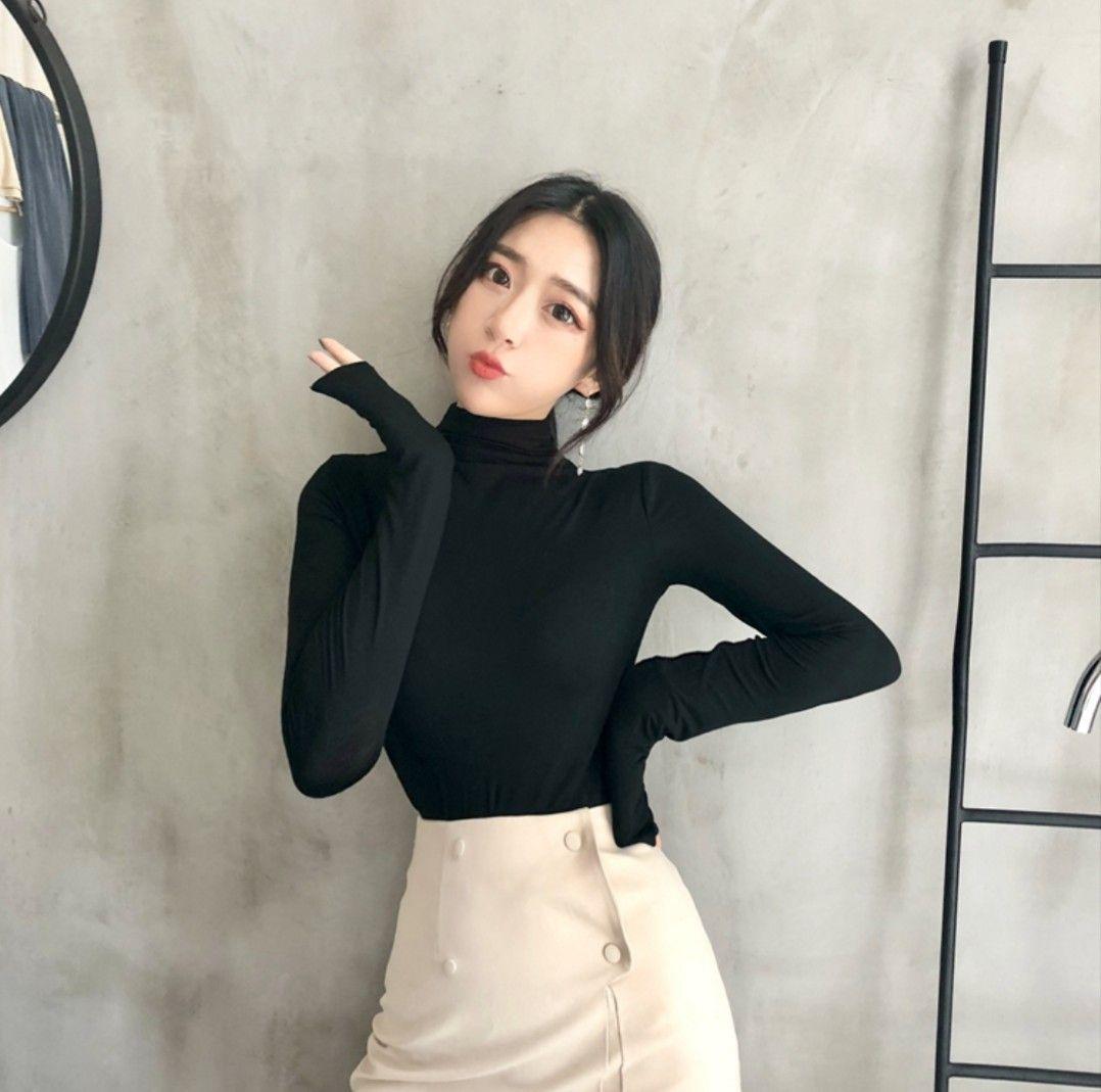 Áo thun lụa cổ lọ, chất lụa đẹp mê 11428-3