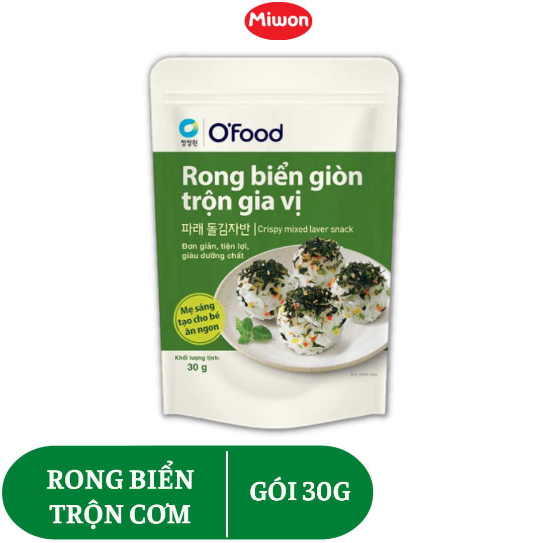 Rong biển trộn cơm O'Food 30g đã tẩm ướp gia vị đầy đủ , dùng để trộn, rắc lên cơm, cháo, súp, ăn liền tiện lợi