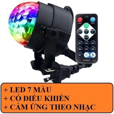 (Đèn chớp theo nhạc)Đèn nháy theo nhạc led cầu 7 màu,Bóng Đèn trụ xoay mini, Đèn cảm ứng nhạc, Đèn Led xoay, Đèn Led karaoke, Đèn Led vũ trường, đèn nháy theo nhạc trang trí phòng karaoke, đèn nháy cảm biến âm thanh,bảo hành 1 năm