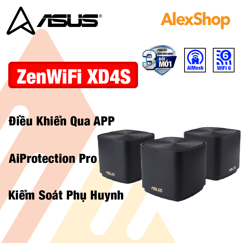 Router wifi 6 asus zenwifi xd4, wifi ai mesh, chuẩn ax1800