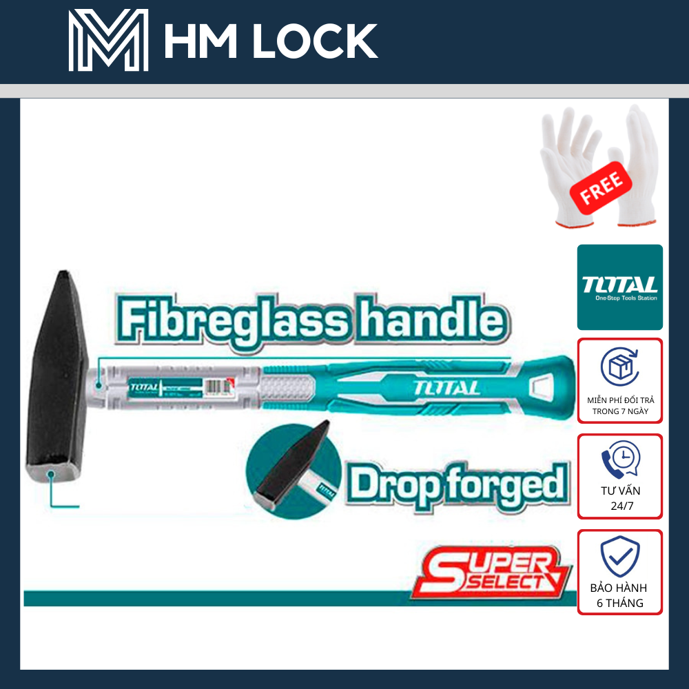 Búa đinh đầu dẹp và vuông total - size 100, 200, 300g - hàng chính hãng - hm lock