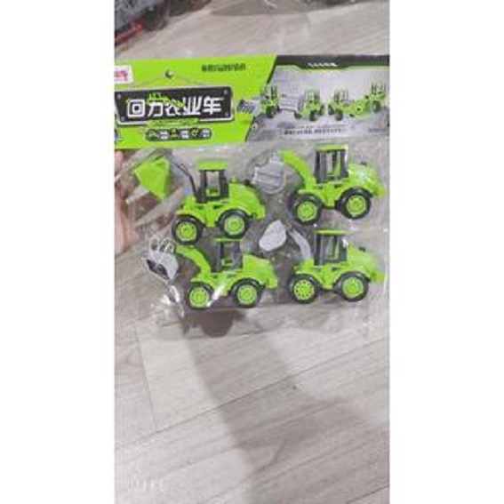 Túi 4 xe công trình màu xanh cho bé
