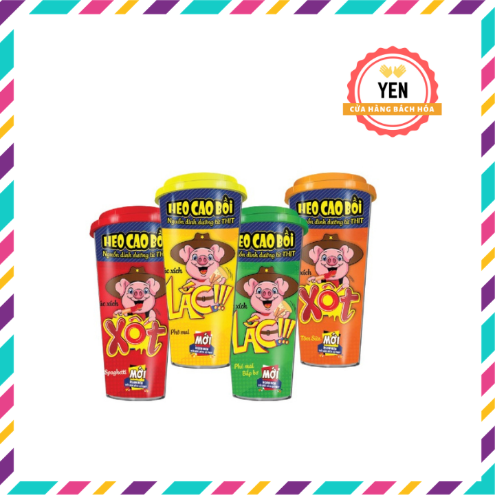 [HCM]Combo 04 hộp - Xúc xích lắc heo cao bồi đủ vị ăn mê ly ngon hết ý siêu HOT HIT loại 64g
