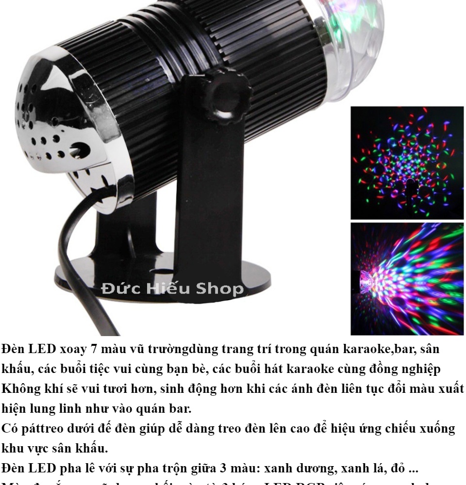 Đèn led trụ xoay 7 màu cảm ứng theo nhạc siêu sáng tiết kiệm điện - đèn led hình trụ sân khấu cảm ứng âm thanh đèn led hình trụ cảm ứng xoay pha lê 7 màu đèn led vũ trường xoay 7 màu cao cấp
