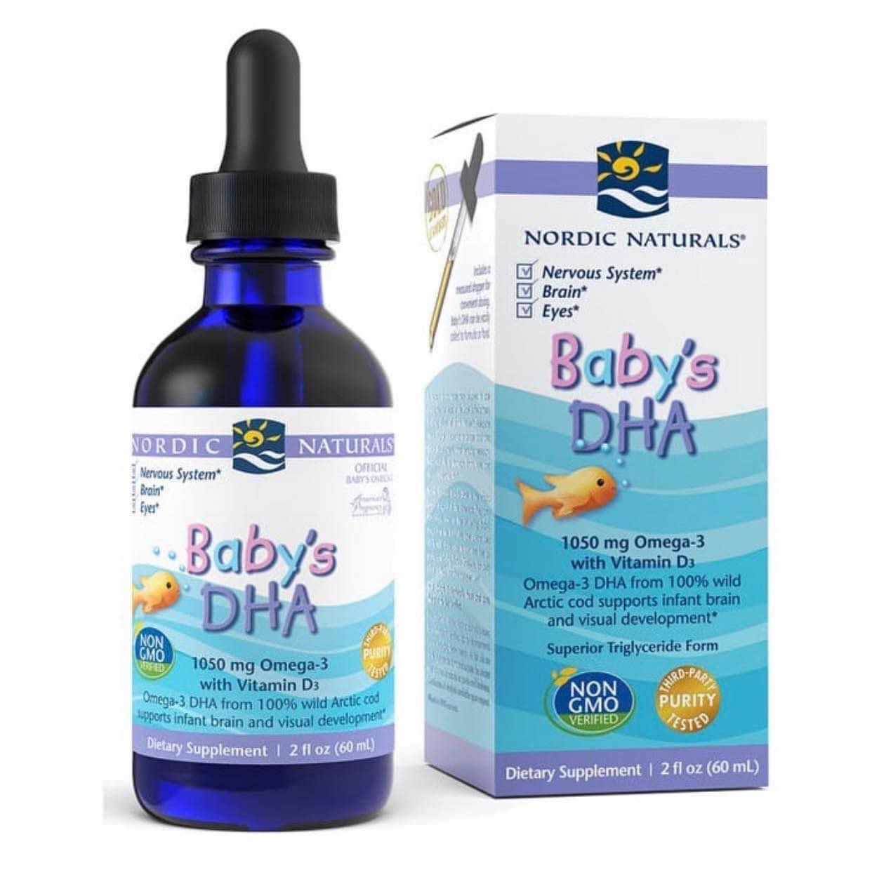 Nhỏ giọt Baby DHA Nordic Naturals hỗ trợ phát triển trí não