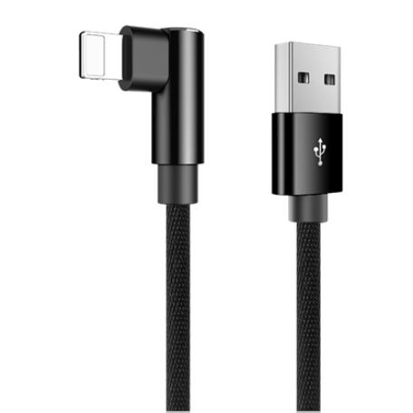 Cáp sạc và truyền dữ liệu Rock gập 90 độ L-shape Lightning Metal Charge & Sync Round Cable RCB0600