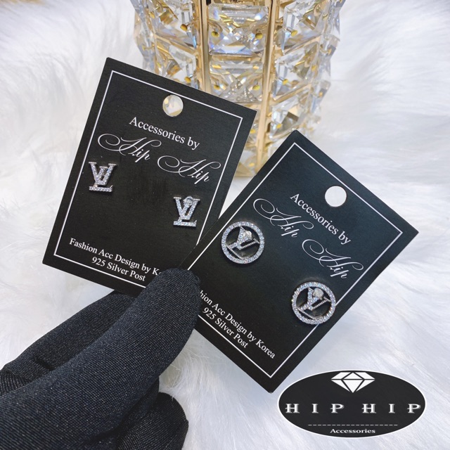 Bông Tai/Khuyên Tai Dáng Nhỏ Lv Đính Đá Siêu Xinh - K0132/151Hh