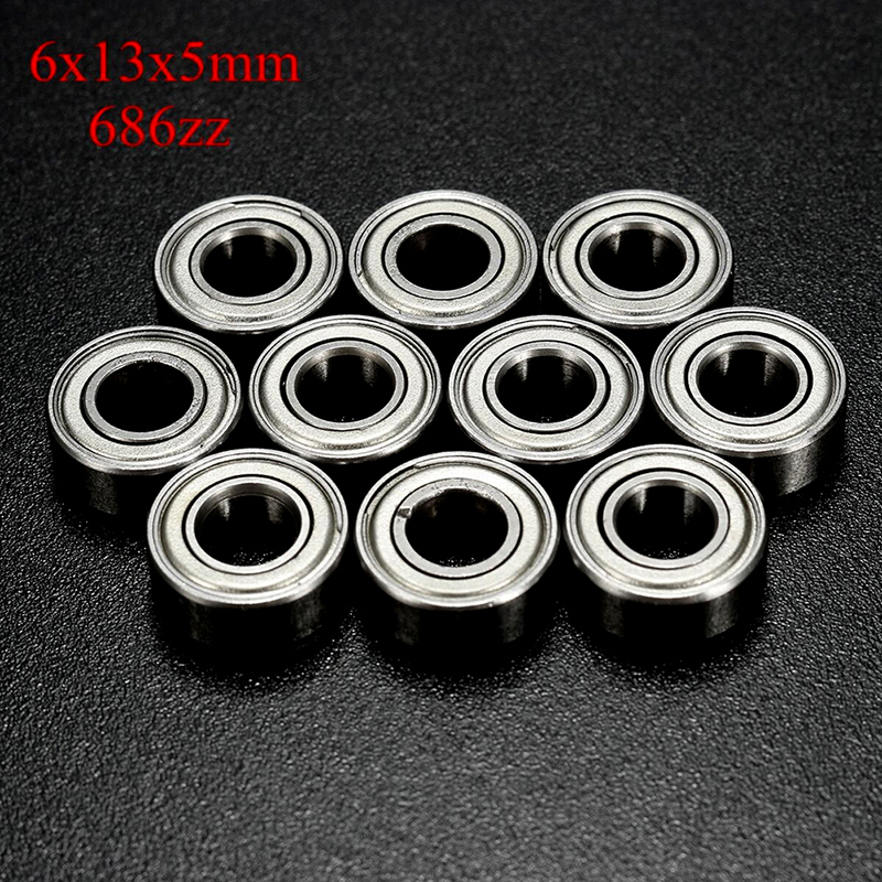 【Flash Sale】 10 chiếc vòng bi thu nhỏ 686zz 6x13x5mm Vòng Bi Mini bảo vệ bằng kim loại 6*13*5mm