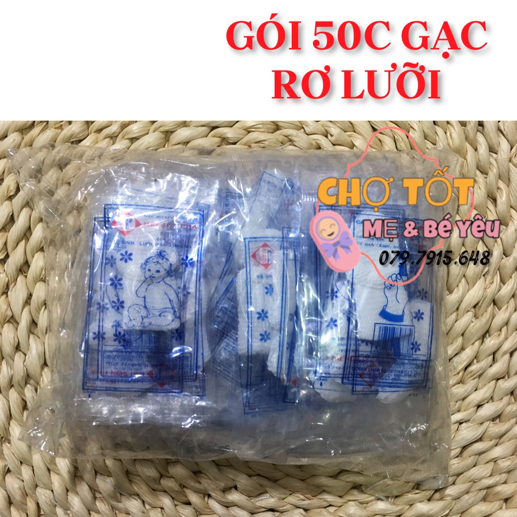 Gói 50 gạc rơ lưỡi cho bé dongfa