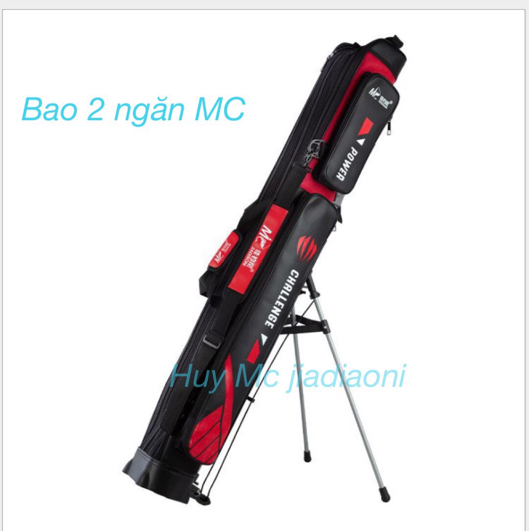 Bao đựng cần 2 ngăn đỏ đen có chân chính hãng mc