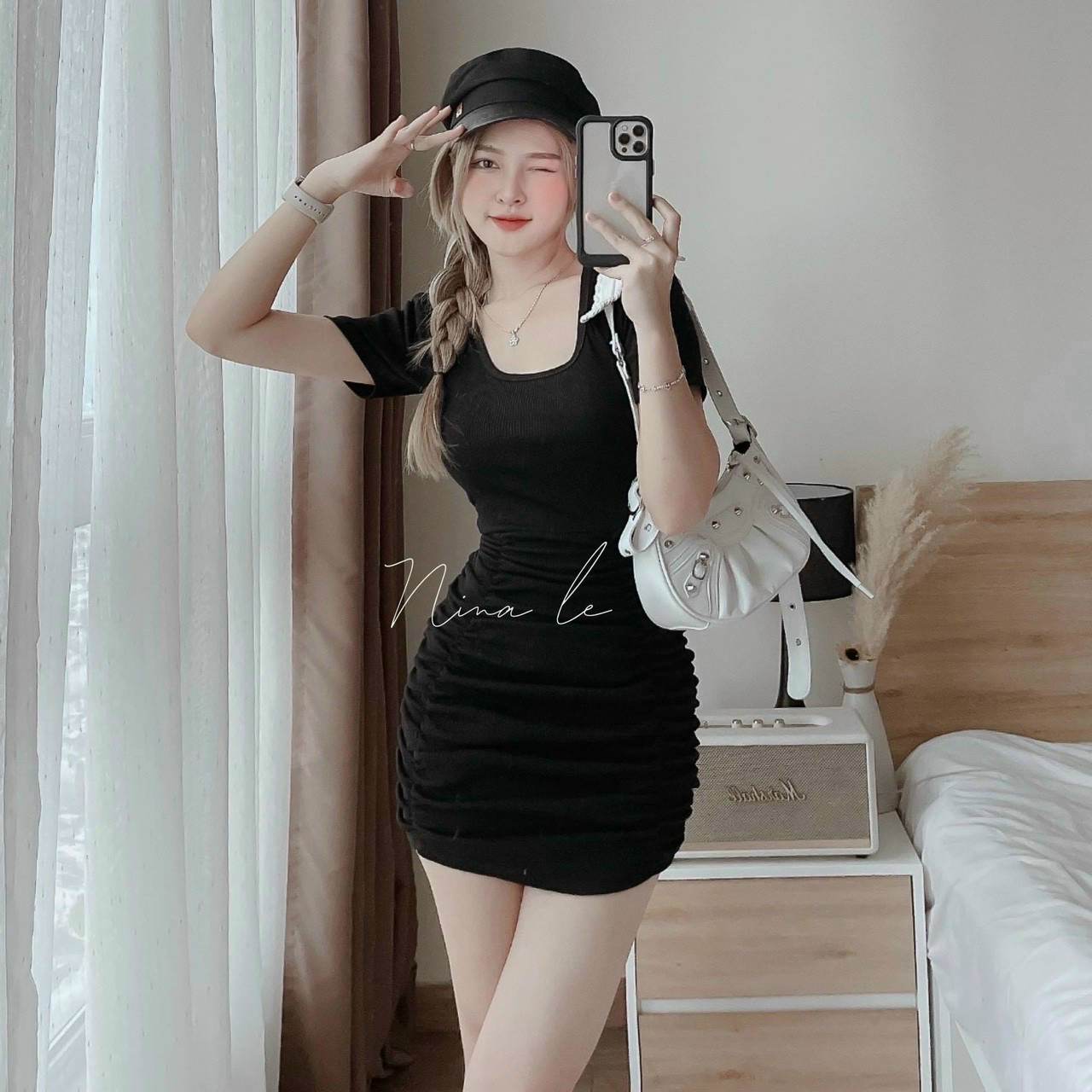 Đầm Nữ dáng ôm co dãng tiểu thư sang trọng thích đi chơi, đi tiệc