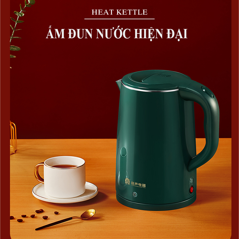 Ấm Siêu Tốc Ấm đun nước Giữ Nhiệt Thủy Tinh - Bình Đun Nước Giữ Nhiệt Inox 304 Công Suất 1500W Dung Tích 1.8L - NC51