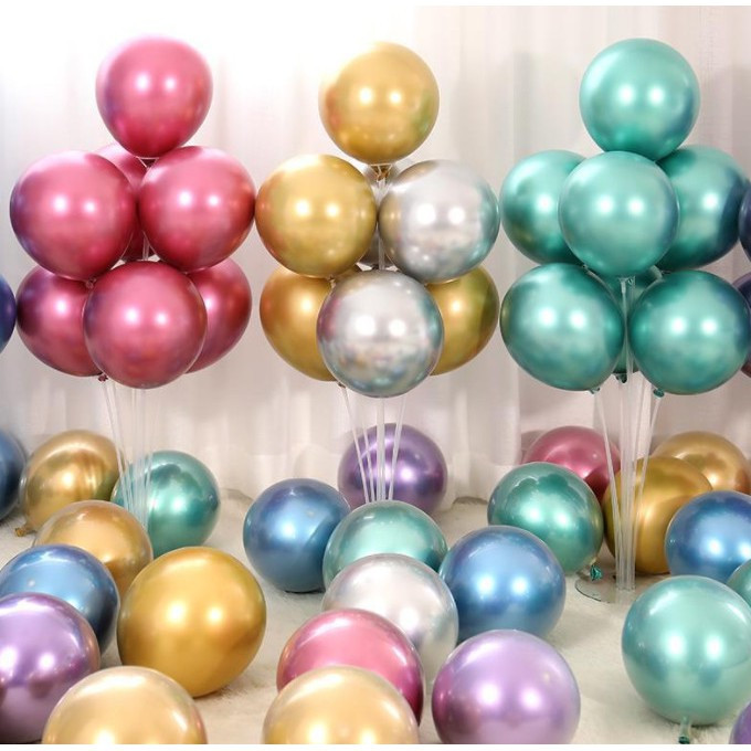 Set 100 bóng bay siêu nhũ trang trí sinh nhật, sự kiện, lễ cưới, nhà hàng, lễ tết, trung thu