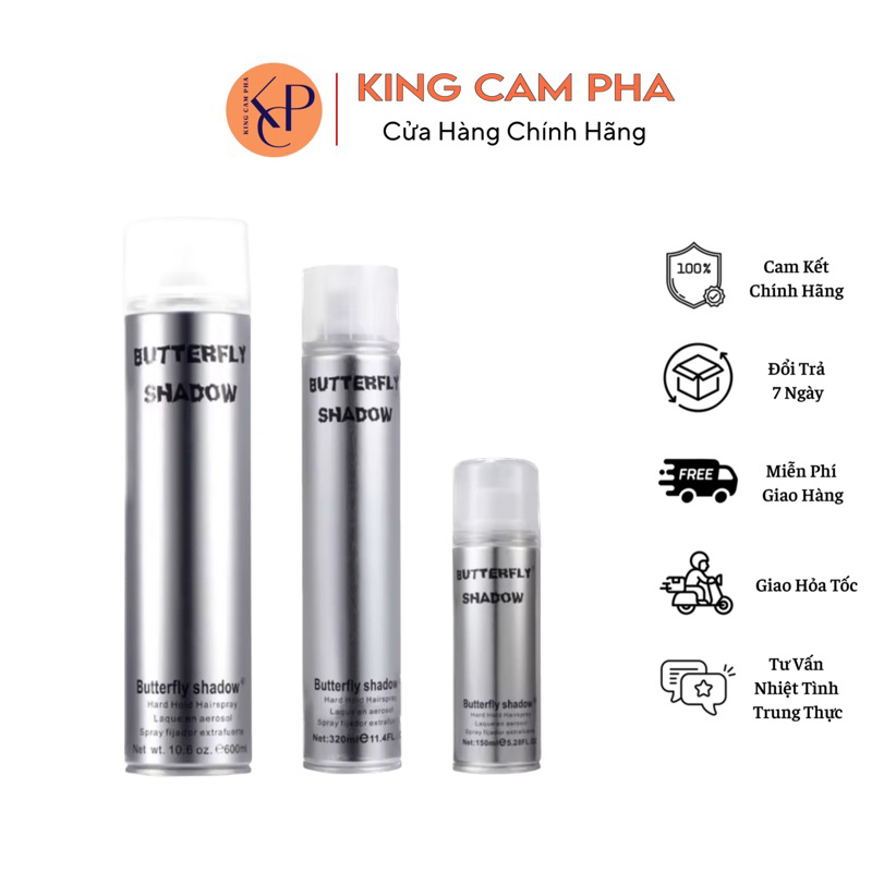 Keo xịt tóc butterfly shadow 150ml 320ml 600ml