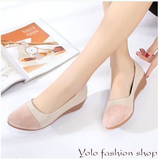 GIÀY BÚP BÊ ĐỘN GÓT 3CM BB6OD7 - DA SIÊU MỀM, LÓT ÊM - HÀNG QC CAO CẤP