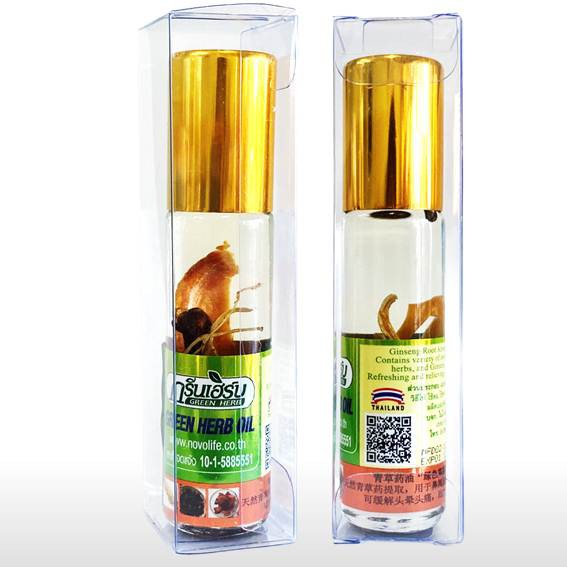 01 dầu lăn thảo dược nhân sâm green herb oil thái lan 10ml/chai