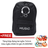 Balo in hình dạ quang BLLT25 + Tặng 1 hộp đựng tai nghe màu sắc ngẫu nhiên