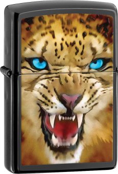 Vỏ Hộp Quẹt Bật Lửa Zippo in hình báo gấm Leopard  (Xám)   (KHÔNG GAS, KHÔNG XĂNG)