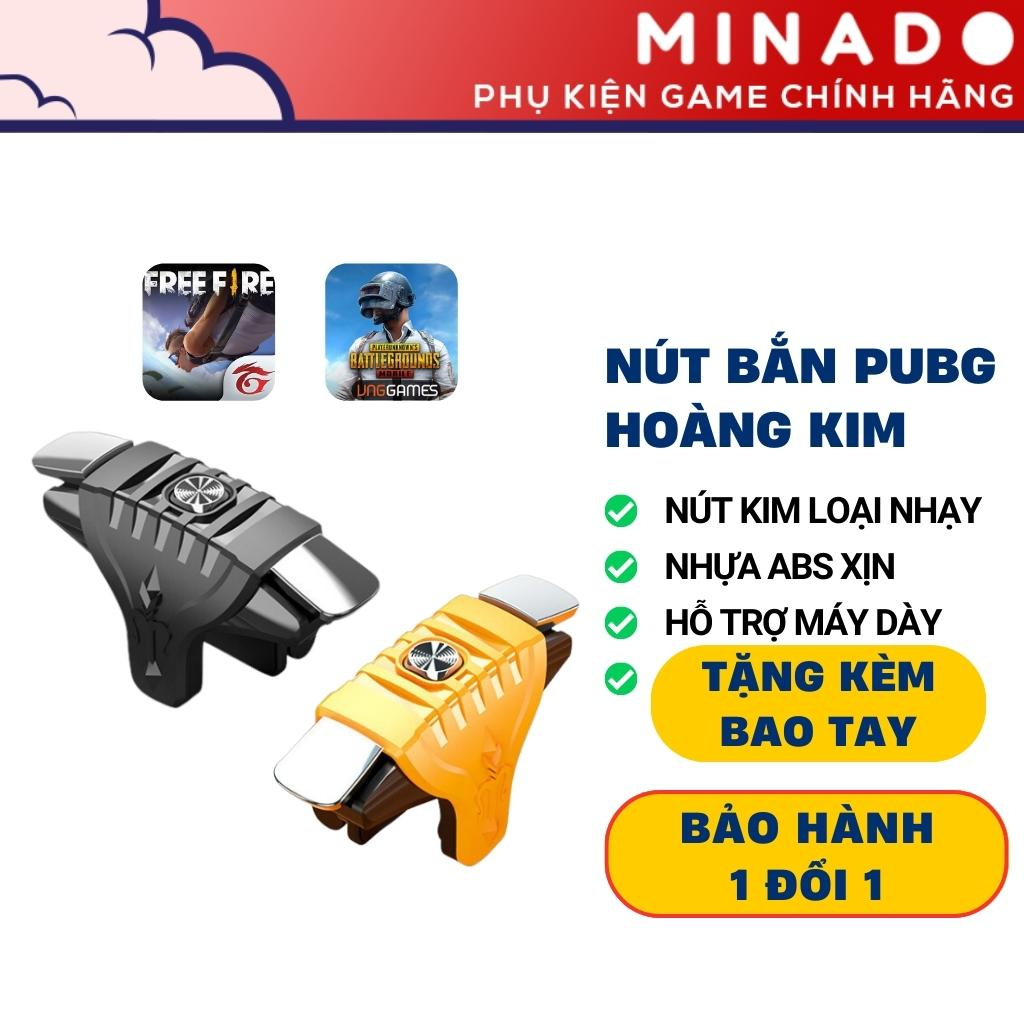 Nút Bắn Pubg Mobile Ff Chơi Game Siêu Nhạy Hoàng Kim Tay Cầm Chơi Game Điện Thoại Hỗ Trợ Máy Dày Có Ốp BH 1th - Minado