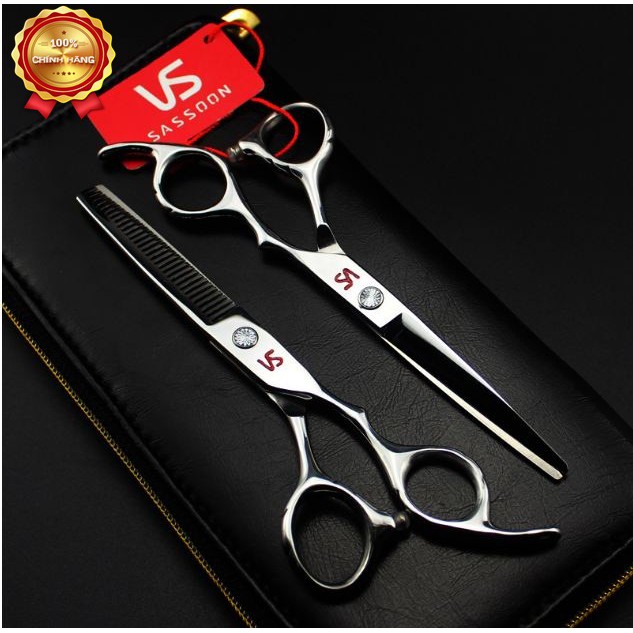 Bộ kéo cắt tóc VS sassoon (mua cặp kéo tặng 1 bao da + 1 lược toni guy + 1 dụng cụ chỉnh kéo)