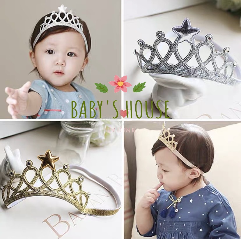 Băng đô vương miện đính đá cho bé - Baby's House