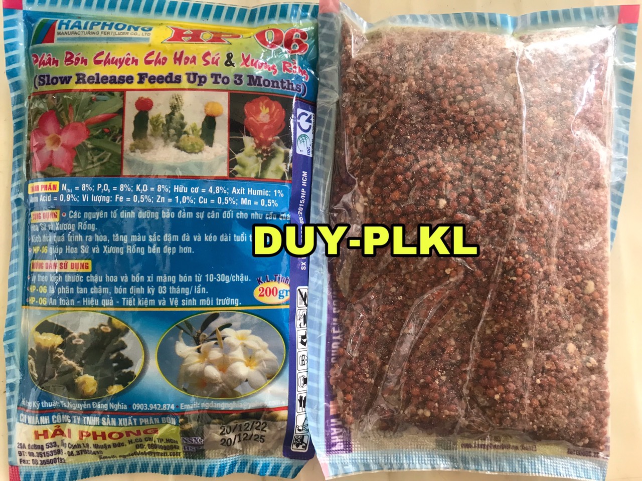 Phân Bón Chuyên Cho Hoa Sứ - Xương Rồng Hp - 06 - Gói 200Gr, phân sứ tan chậm hp06.
